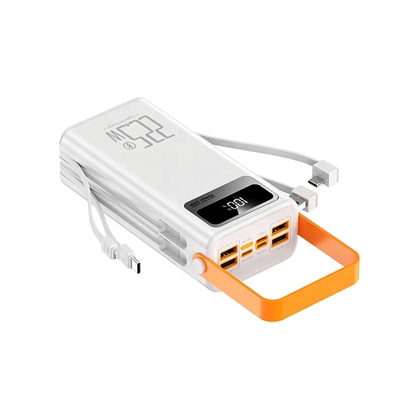 OEM logo 30000mAh Powerbank Larger Capacity Power Bank PD22.5W Fast Charging 4USB Output Portable Power Bank with Display