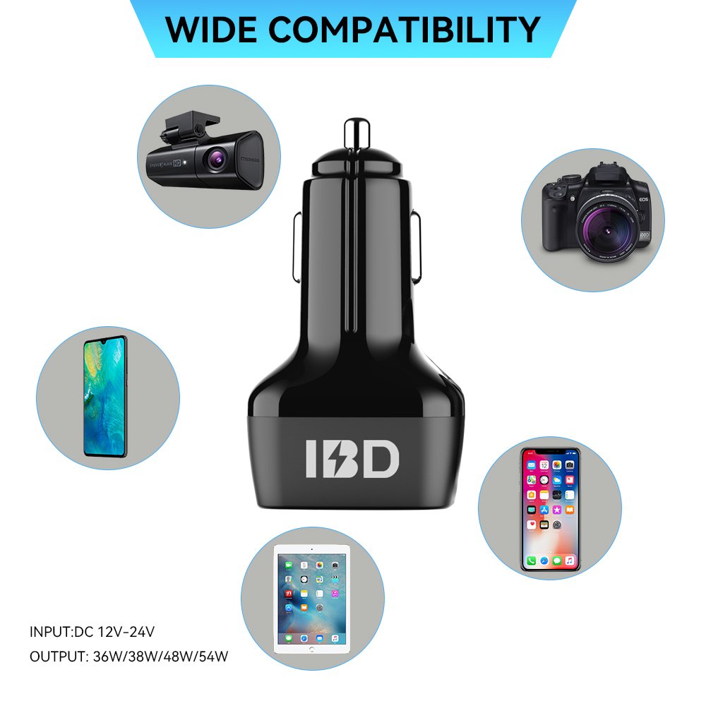 Fast Pd Qc Quick Mobile Cell Phone Charging Adapter Dual 2 3 ports Usb-c Usb Type C Usbc 20w 36w 45w 48w 54w 60w Car Charger