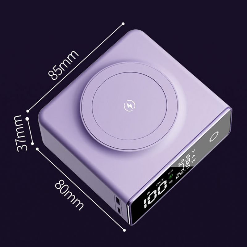 2024 Portable Ultra Slim Powerbank Digital Display 20000mAh Large Capacity Wireless Magnetic Power Bank