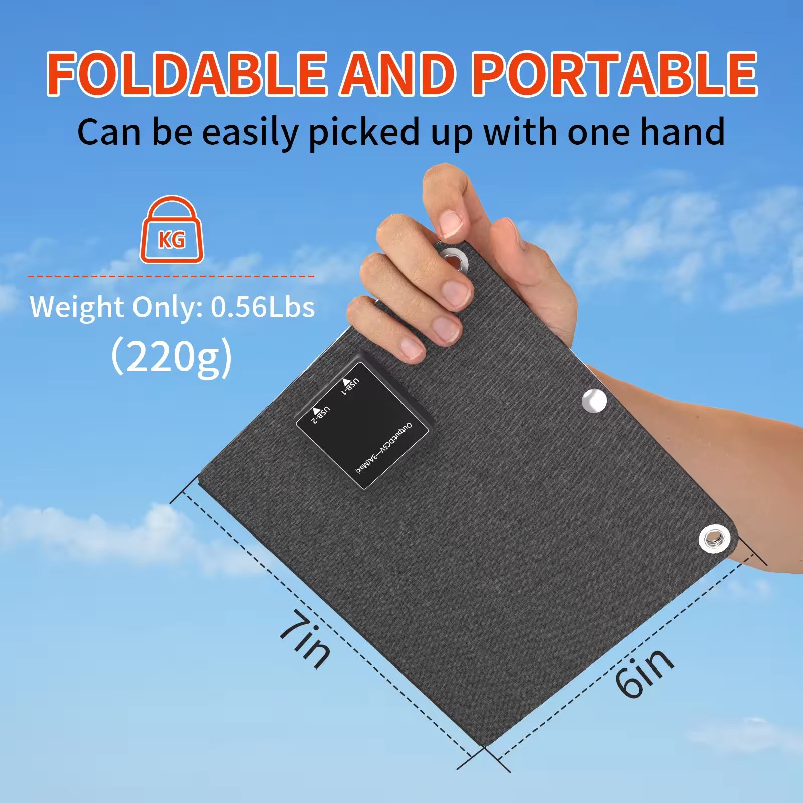 YGL01 7w portable foldable solar panel outdoor emergency charger for phone and power bank