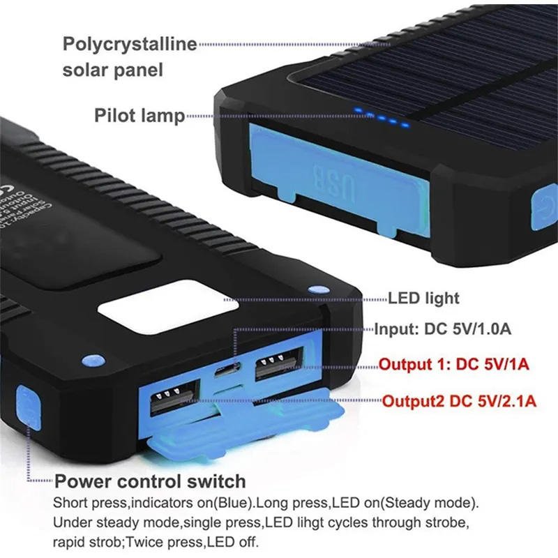 High-Efficient 10000mAh Solar Power Bank Charger 20000mAh Solar Charger Mobile Phones/Tablet PCs/Other Electronics High Solar