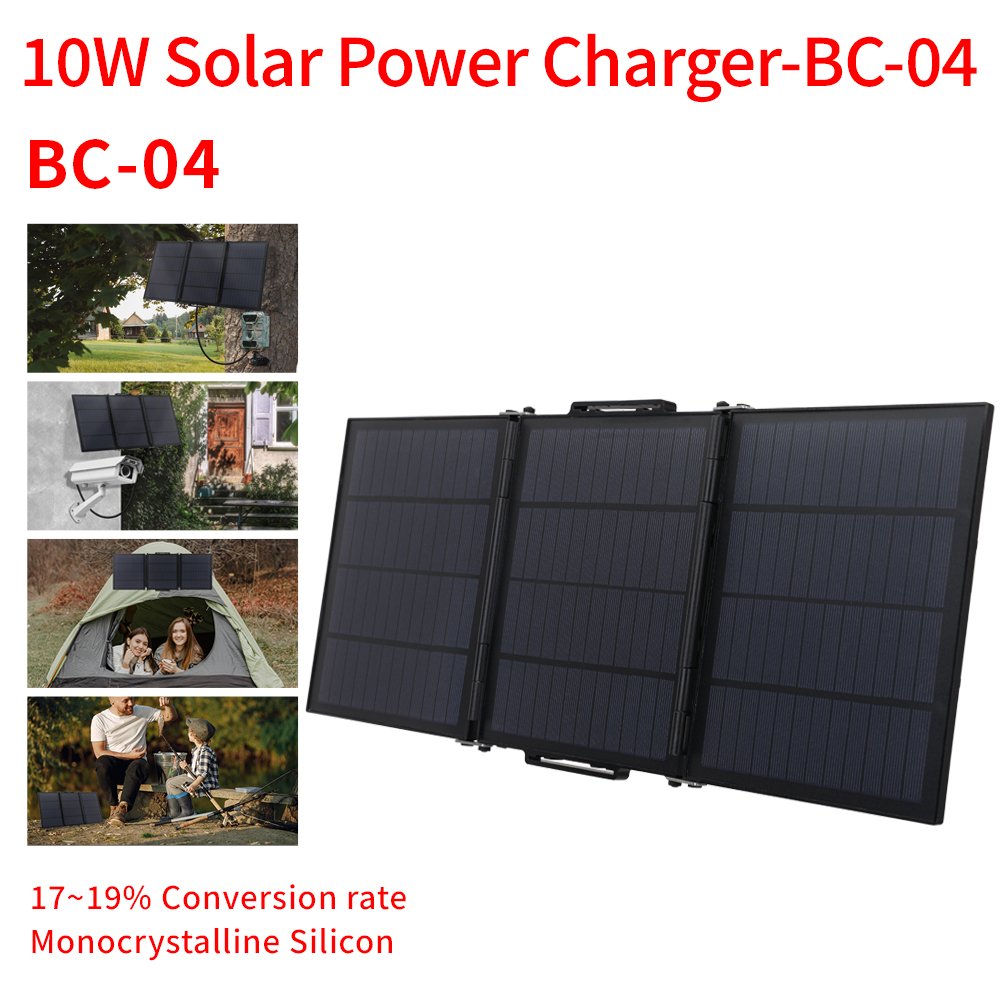 Customized Waterproof Ip65 Portable Folding Solar Panel 10w With 18650 Battery Dc Usb 12v 5v Output For Outdoor Camping Charger