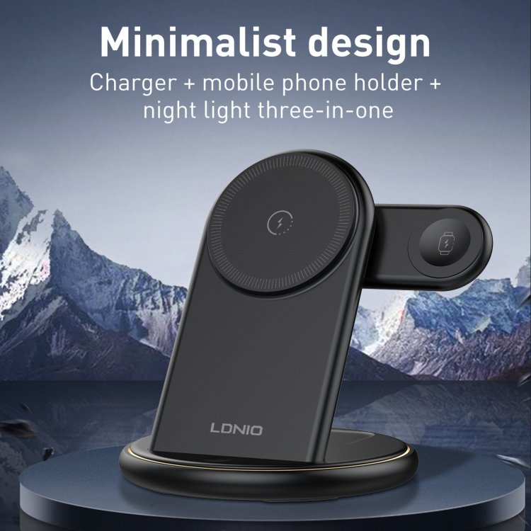 LDNIO WL02 15W fast charging multifunction 6 5 4 3 in 1 one holder wireless phone charger for iPhone 14 13 11 pro max