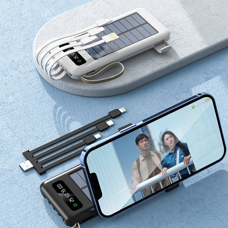 Ultra Slim Travel Mini Powerbank Station Mobile Solar Power Bank 10000mah Portable Charger