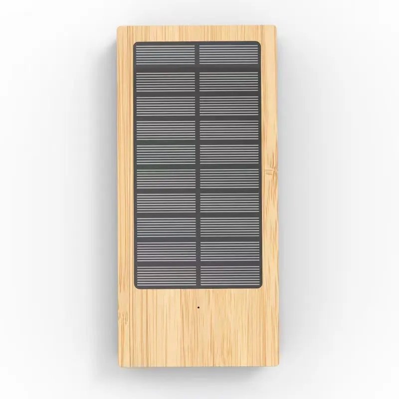 custom solar phone charger battery pack power bank 10000mah wooden bamboo bank power bank 10000 mah