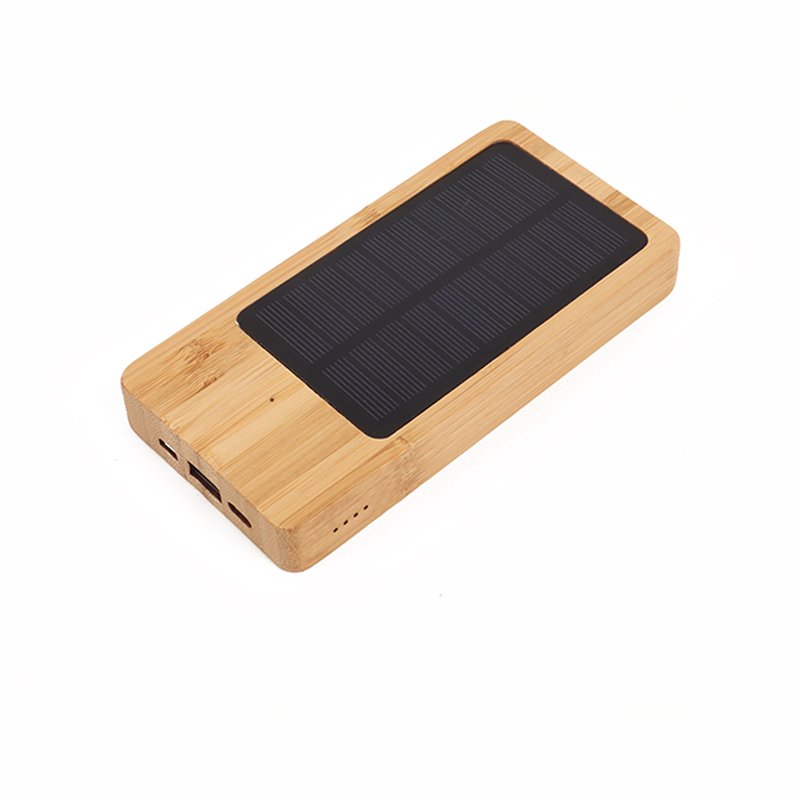 custom solar phone charger battery pack power bank 10000mah wooden bamboo bank power bank 10000 mah