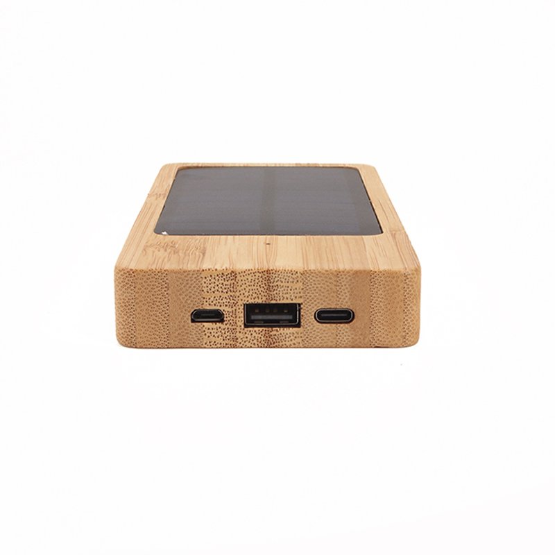 custom solar phone charger battery pack power bank 10000mah wooden bamboo bank power bank 10000 mah