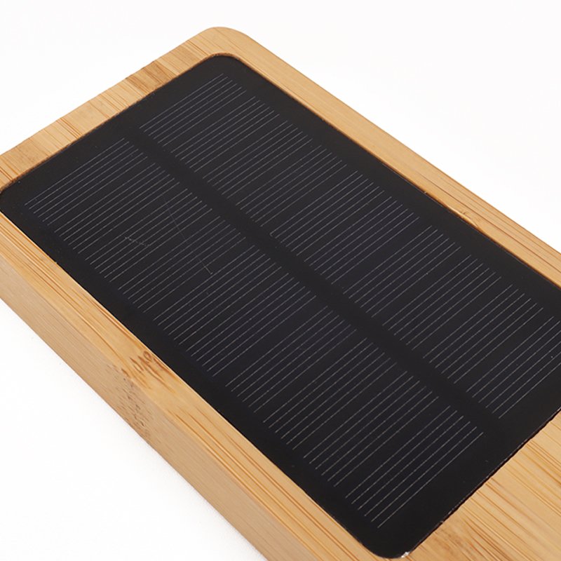 custom solar phone charger battery pack power bank 10000mah wooden bamboo bank power bank 10000 mah