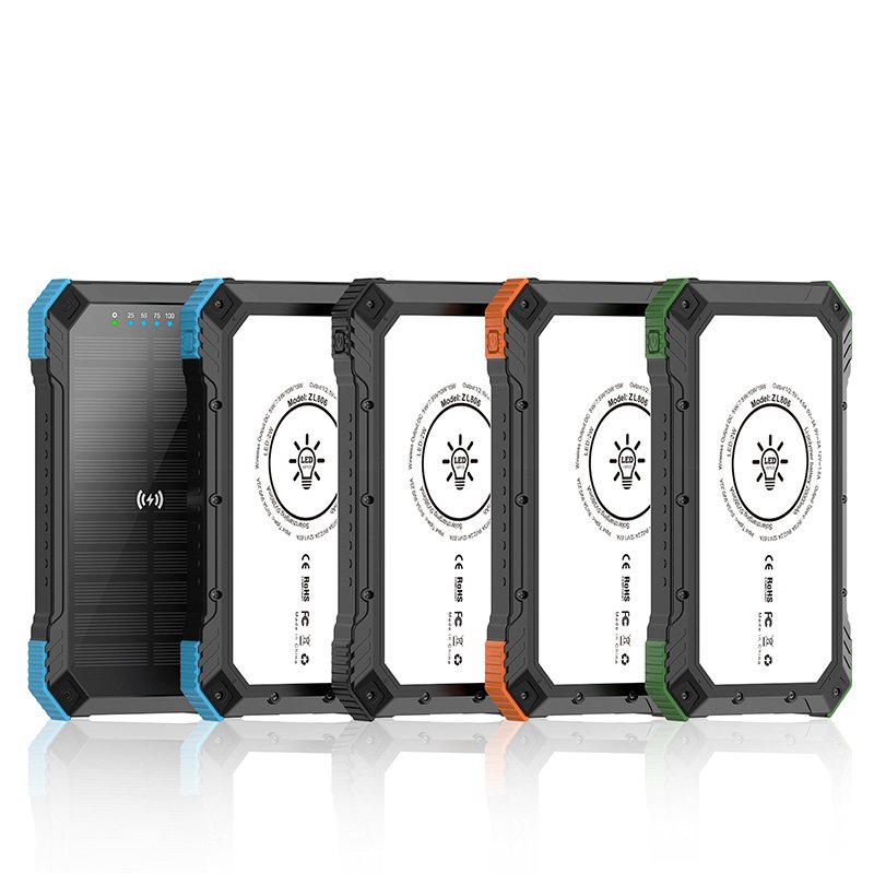 Custom 20000mAh Solar Powerbank 18W Fast Charging 3 Inputs Green Energy Sun Powered Power Banks