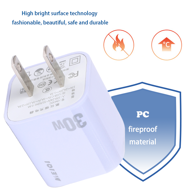 35w USB A GaN Mini Type C Phone Charger PD QC Dual Port Wall Chargers 5V 9V 12V 3A Fast Charger