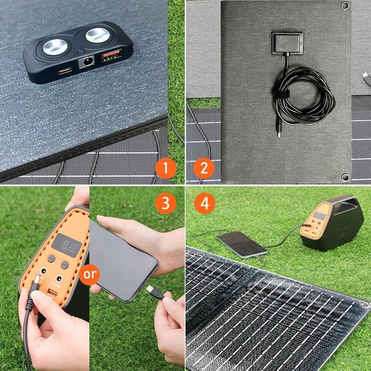 30W Portable Foldable Flexible Solar Panels Charger Waterproof 12 Volt High Efficiency DC Power Station USB Battery Charger