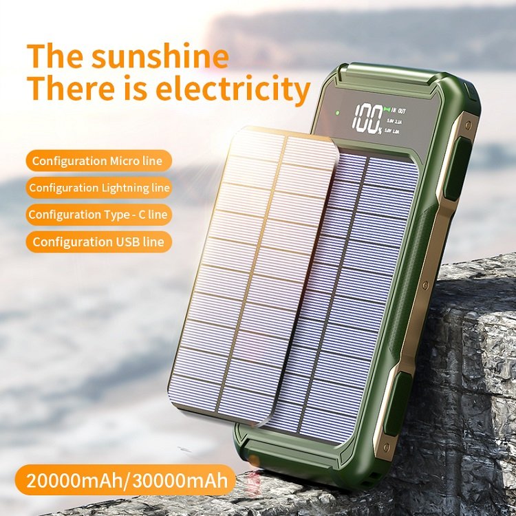 Factory Outlet Solar Power Bank 20000mah/30000mah Usb Solar Panel Power Bank Charger For Mobile Phone