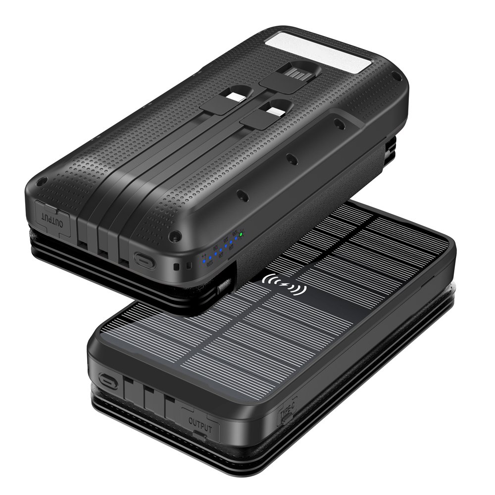 Trending Products 2024 New Arrivals Portable 26800mAh Outdoor Camping High Capacity 16000mAh Wireless Solar Power Bank 20000mAh