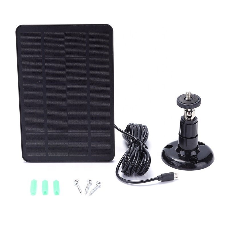 Solar Panel Mini Portable 4W 5V Solar Panel Charger Outdoor Waterproof Low Power Consumption for Surveillance Camera Doorbell