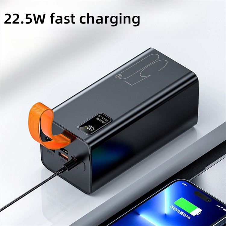 High Capacity 4 USB+TYPE-C Output 50000mAh Power Bank 22.5W Fast charging Outdoor Banks Mobile Phone Charger