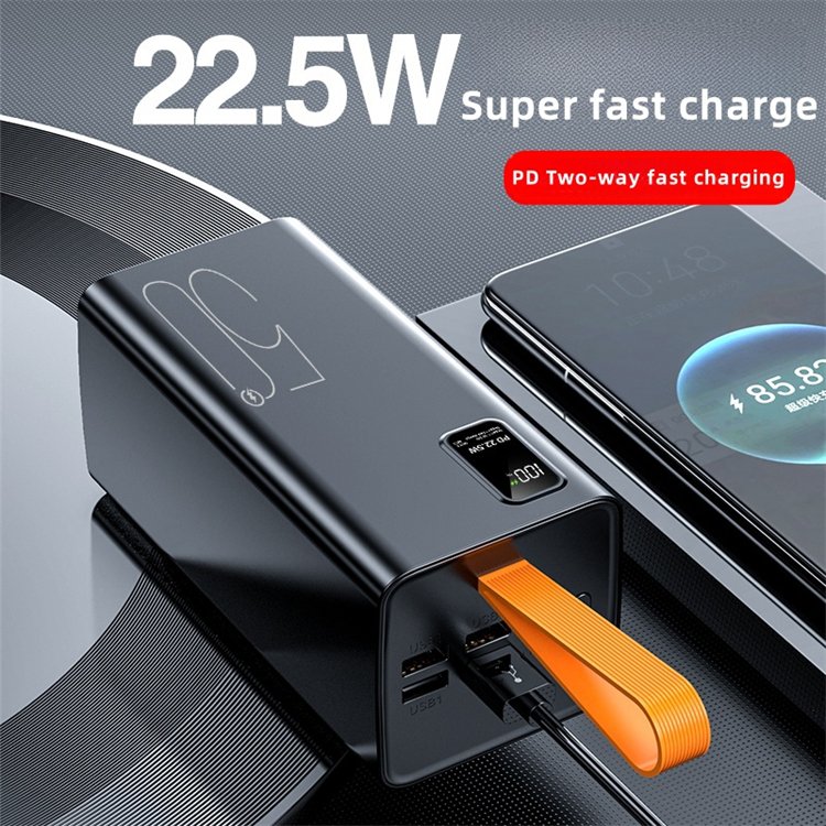High Capacity 4 USB+TYPE-C Output 50000mAh Power Bank 22.5W Fast charging Outdoor Banks Mobile Phone Charger