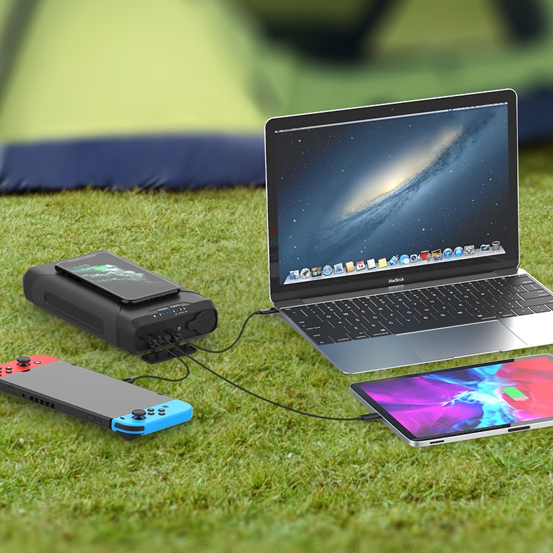 60000mah 72000mah 10W Wireless Solar Powerbank DC 12-24v Power Bank For Laptop PD 60W Power Banks 12v Cigar Out For Fishing
