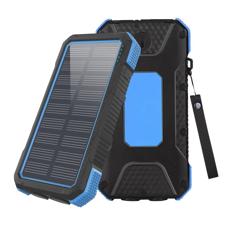 2023 new PD 18W fast charging wireless Solar Power Bank 20000mah Solar Charger 2 USB Ports External Charger Power bank