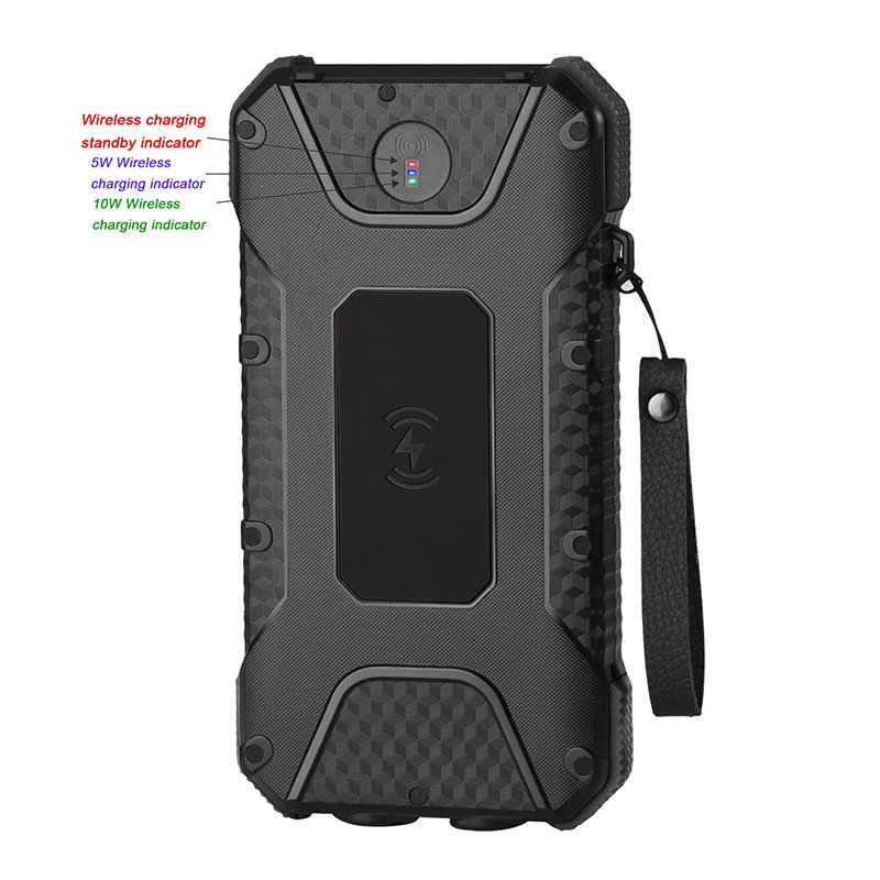 2023 new PD 18W fast charging wireless Solar Power Bank 20000mah Solar Charger 2 USB Ports External Charger Power bank