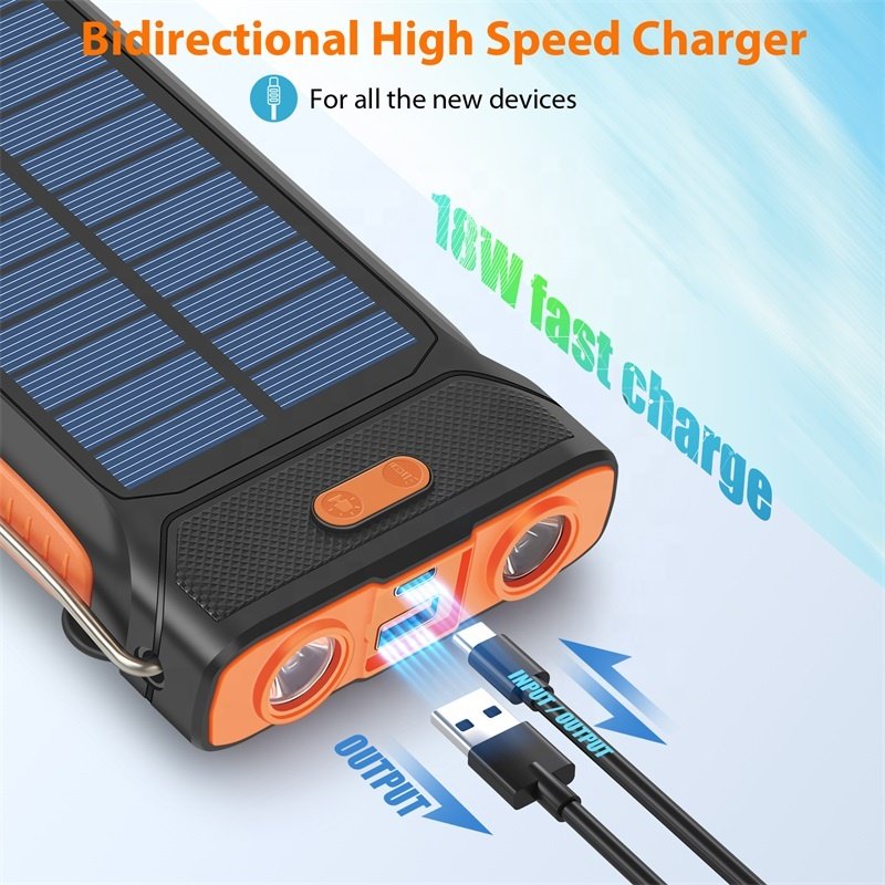 2024 New products electronics solar power bank high demand portable mobile phone solar charger with LED light
