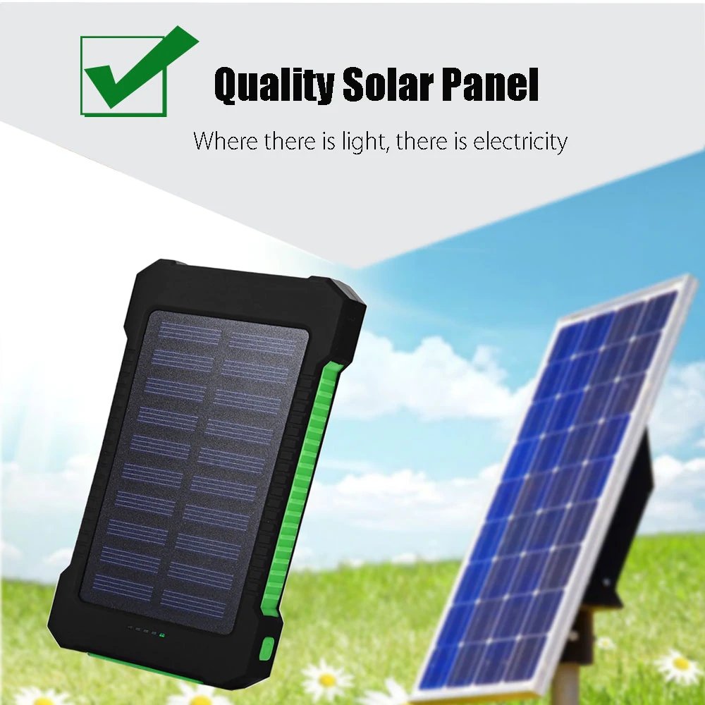 Outdoor Waterproof Solar Power Bank 2000mah 1000mah Solar Energy System Solar Panels Power Bank for Phone with Fast Charger