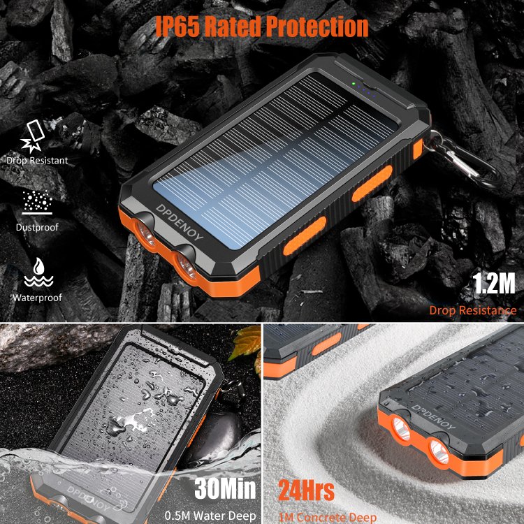 Trending Products 2024 New Arrivals OEM Outdoor Waterproof 10000mAh Large Capacity Ultra-Thin Portable Compass Solar Power Banks
