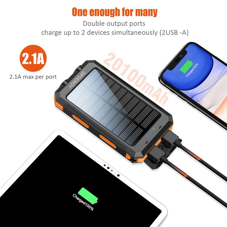 Trending Products 2024 New Arrivals OEM Outdoor Waterproof 10000mAh Large Capacity Ultra-Thin Portable Compass Solar Power Banks