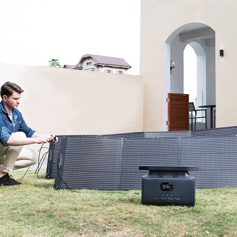 EnergyCreative 24V Foldable Solar Charger MC4 Connector Waterproof 200W Portable Solar Panel for Power Station