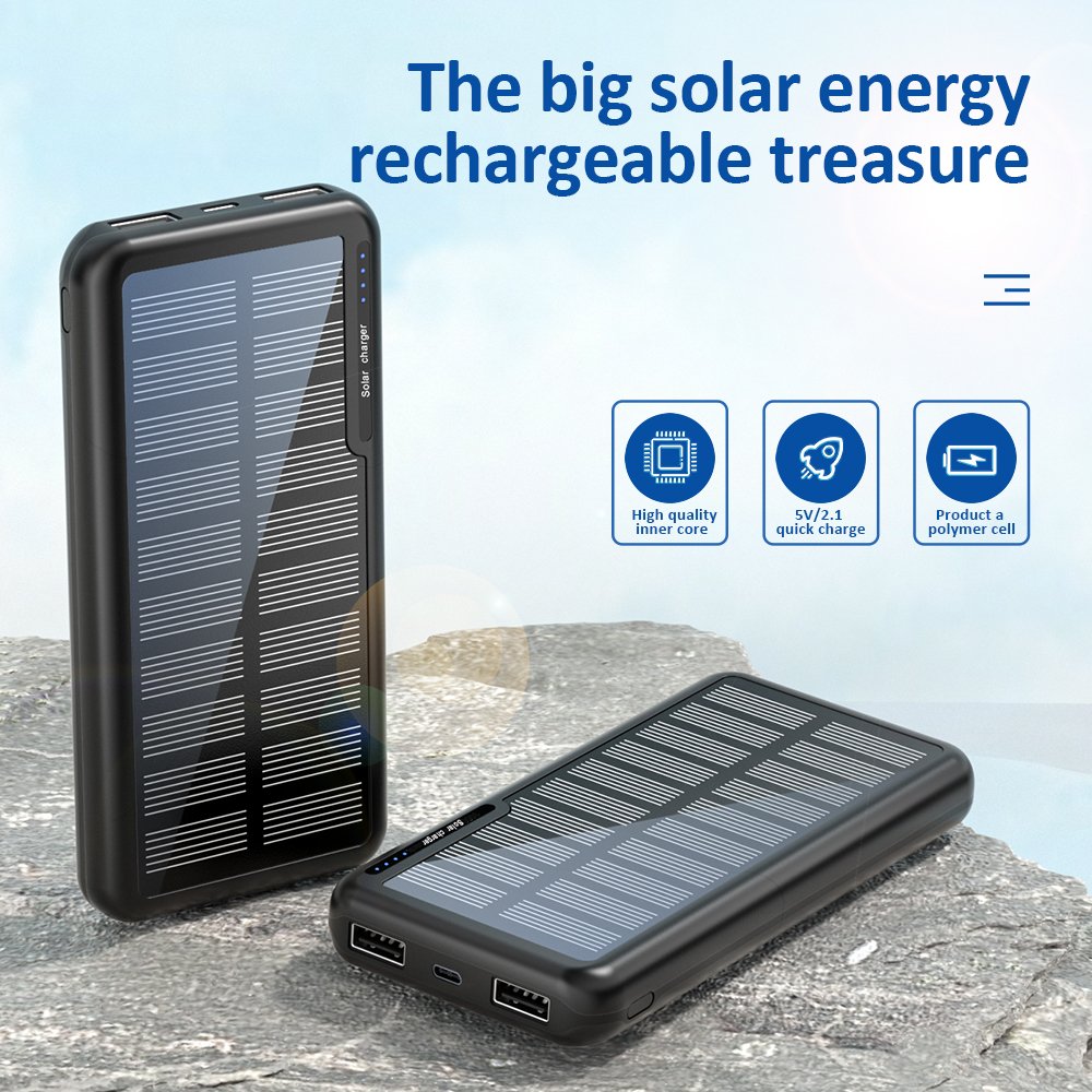 Multi-Purpose Portable 10000Mah 15000Mah 20000Mah 30000Mah Branded Battery Charger Solar Power Bank