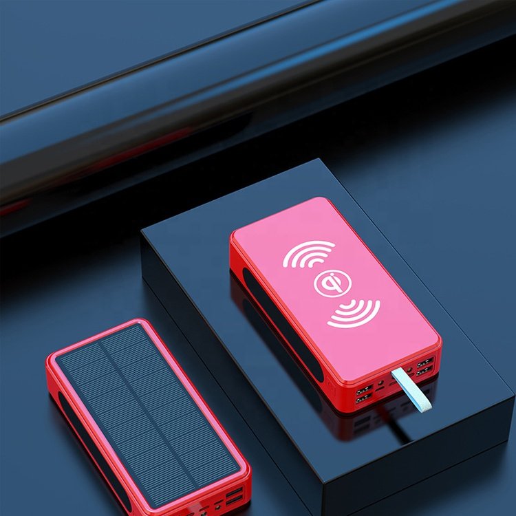 New solar mobile power 10000 20000 30000mah wireless charging bank fast charging mobile phone charger