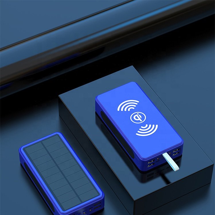 New solar mobile power 10000 20000 30000mah wireless charging bank fast charging mobile phone charger