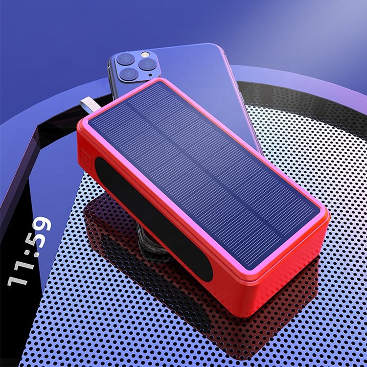 New solar mobile power 10000 20000 30000mah wireless charging bank fast charging mobile phone charger