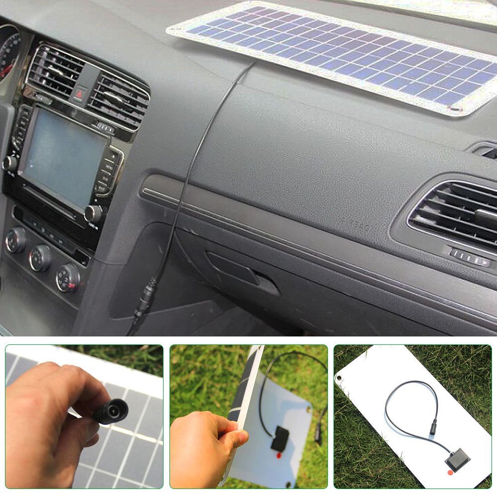 BUHESHUI Semi-flexible 18V/5V 10W Portable Solar Panel Charger For 12V Car Boat Motor Battery Charger DIY Solar System