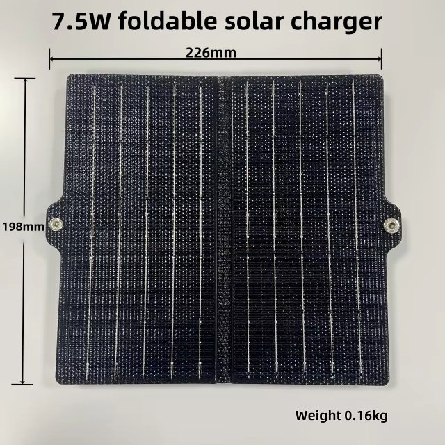 High Quality Wholesale 7.5W Thin Light Folding USB Solar Power Solar Panel Plate Type Portable Solar Charger for Phone