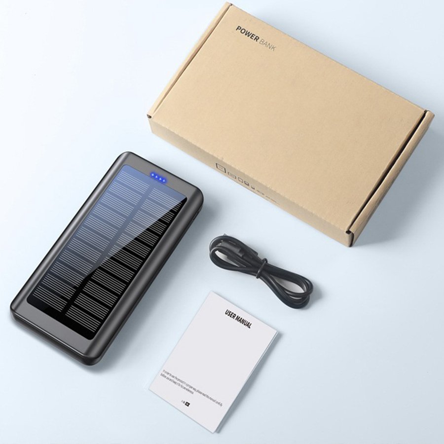 Hot Sale Factory Direct Ultra-Thin Power Bank Outdoor Camping Waterproof 30000Mah Solar Power Bank