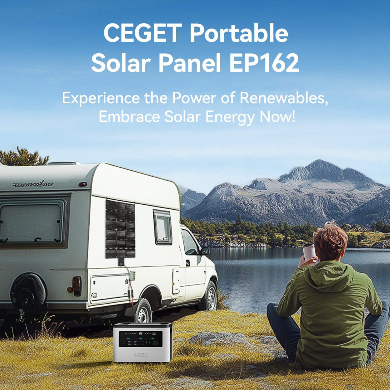 CEGET EP162 162W 200W Flexible Smart Outdoor Camping Portable Solar Charger Panel Foldable Solar Panel to Charge Solar Generator