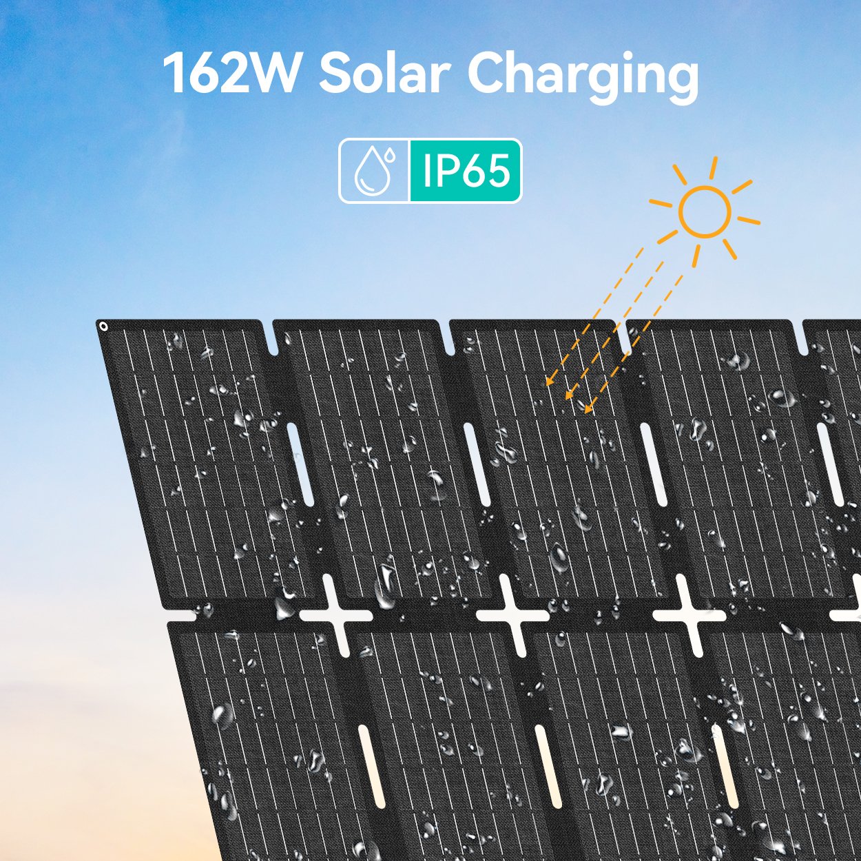 CEGET EP162 162W 200W Flexible Smart Outdoor Camping Portable Solar Charger Panel Foldable Solar Panel to Charge Solar Generator