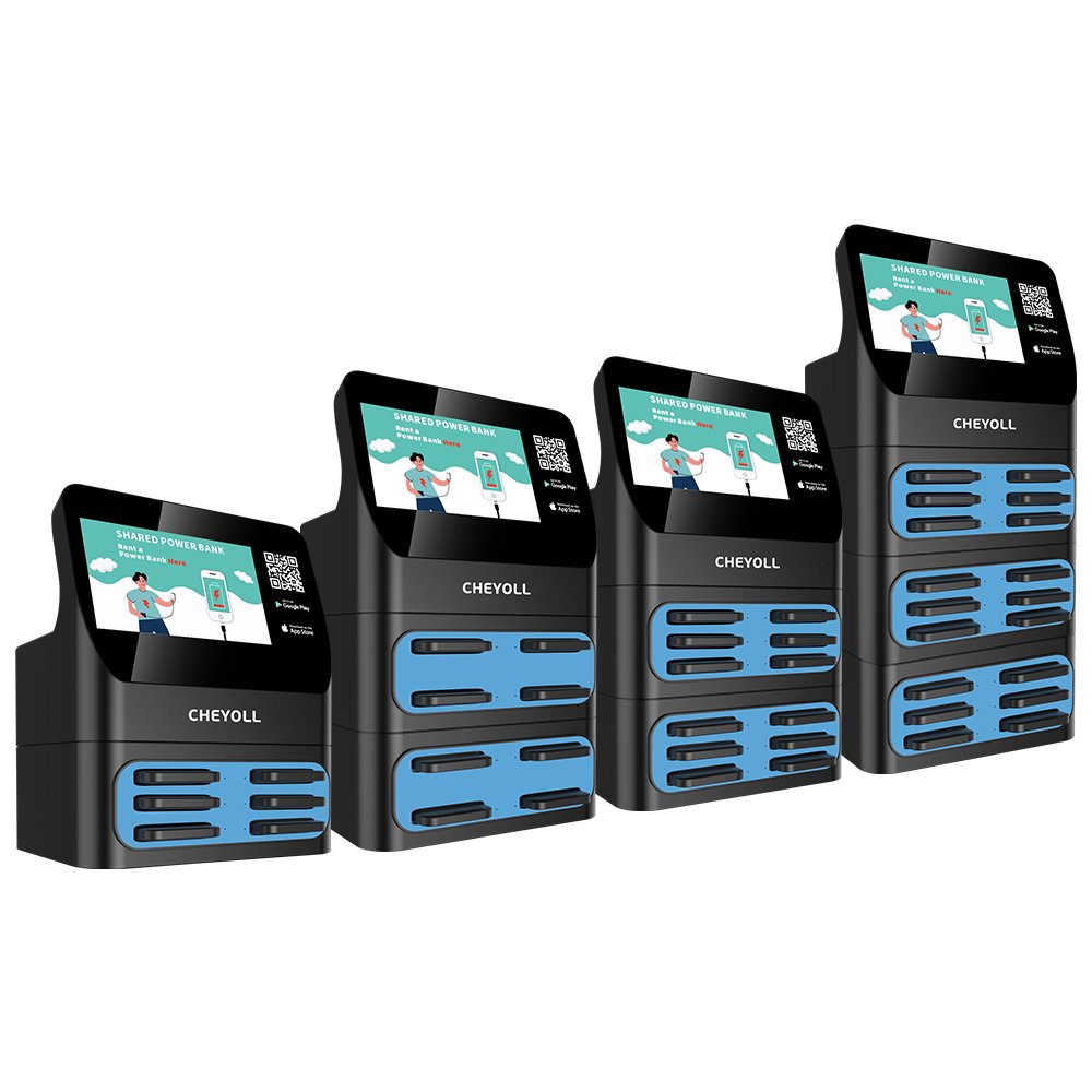 8 slots integrated stackable fast chargers rental powerbank station portable battery rent module sharing power bank