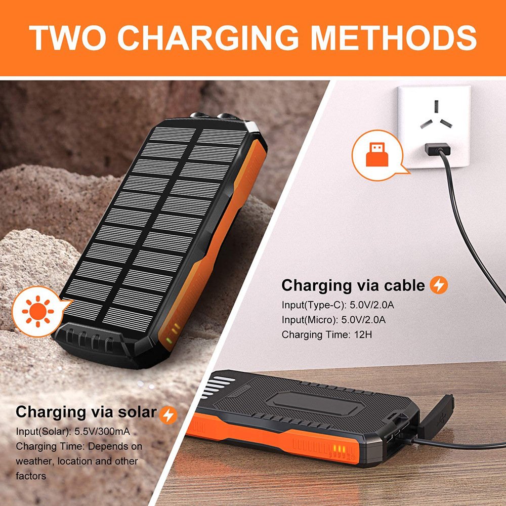 Hot Sell New Year Gift Solar Energy Energizer Dual Output Micro Type C Input Power Bank
