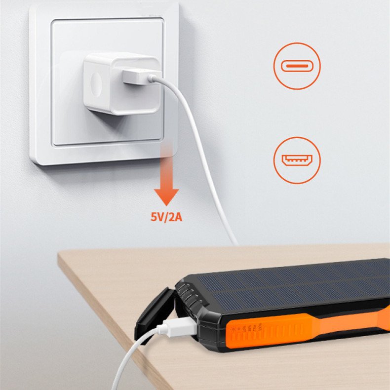 Hot Sell New Year Gift Solar Energy Energizer Dual Output Micro Type C Input Power Bank