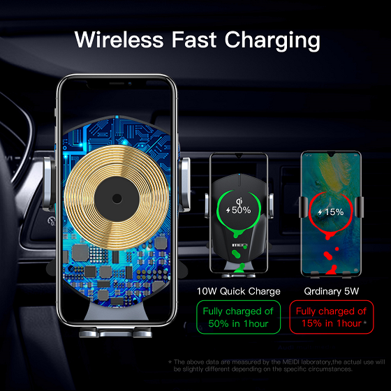 Original Factory 10W Wireless Charging Fast Auto-Clamping Smart Sensor Car Phone Holder Wireless Car Charger Mount