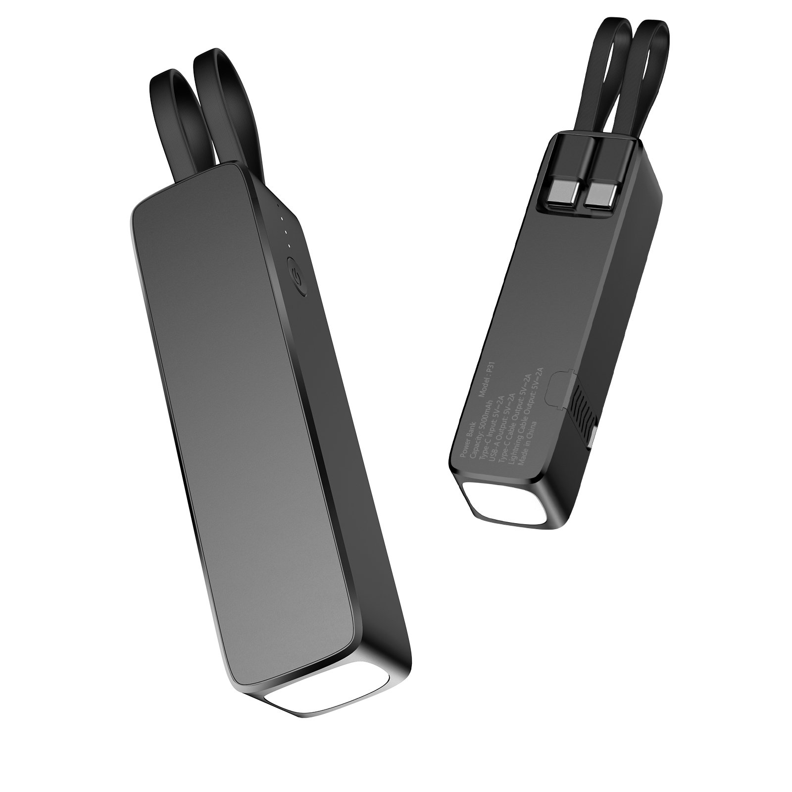2025 New Arrived Power Bank with Plug Quick Charge Portable Charger 5000mAh Mini Power Bank Pocket Power Bank for Gift Sets