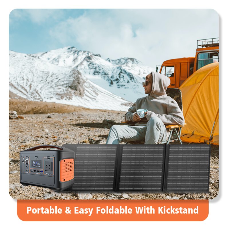Portable Solar Panel 50w 60W 100W 200W Flexible Monocrystalline Solar Charger Foldable Solar Panel for Camping RV Car Generator
