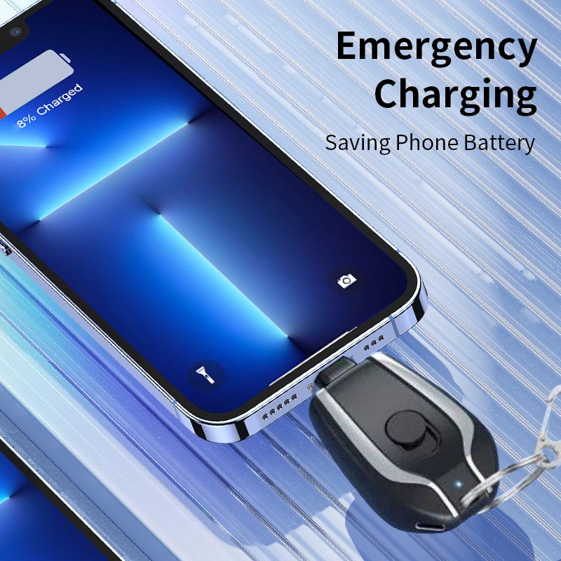 Custom mini portable keychain powerbank type c wireless charger power bank 3 in 1 lamp for Android iPhone