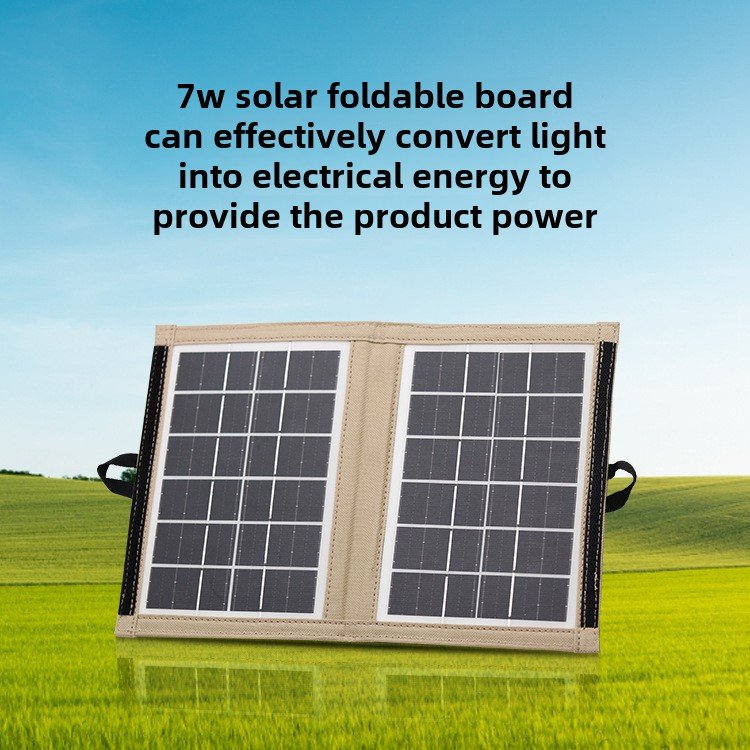 CCLMAP Outdoor Camping 7W Solar Panel Portable Outdoor Power Solar Charger for Mobile Phone Laptop Power Bank