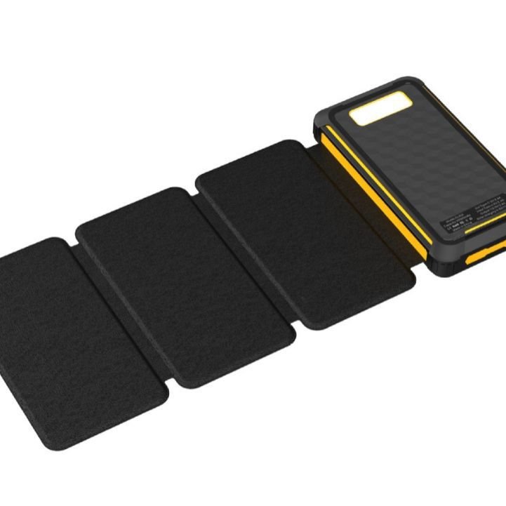 Waterproof 4-Foldable Solar Panel Power Bank 10000mAh Portable Dual Type C Output Charger for Mobile Phones