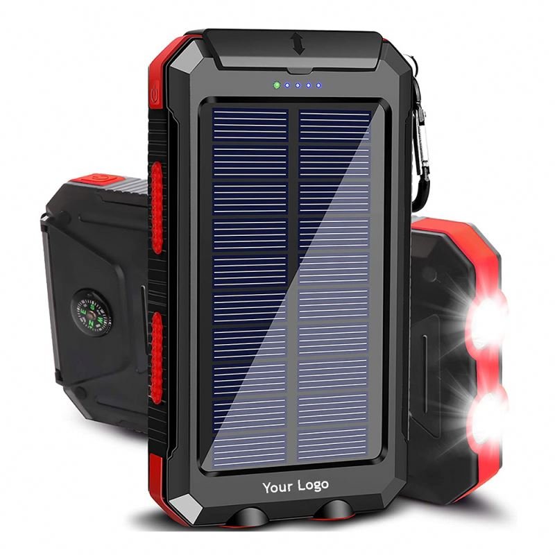 Solar Power Banks Mobile Phone Portable Powerbank 20000Mah Double Usb High Capacity Waterproof Charger Solar Power bank