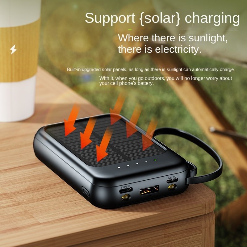 Trending Product 2024 New Arrival ODM OEM Portable Charger Solar Powerbank Mobile Power Supply 10000mah Power Bank Solar
