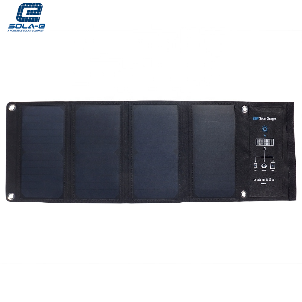 Sunpower 28W folding portable solar panels foldable solar charger for mobile phone/battery/power bank for camping
