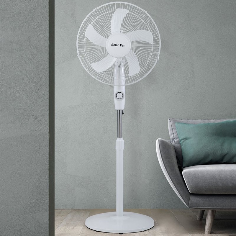 LED Light USB Output Charger Function 16-Inch Remote Control Solar Stand Fan